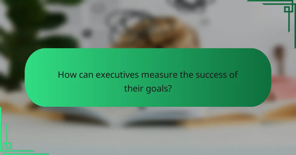 How can executives measure the success of their goals?