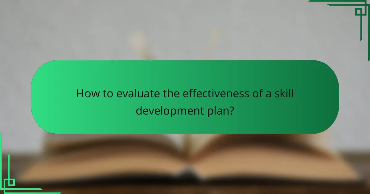 How to evaluate the effectiveness of a skill development plan?