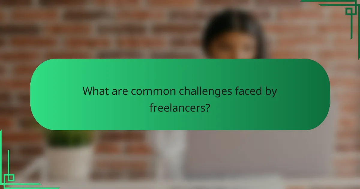 What are common challenges faced by freelancers?