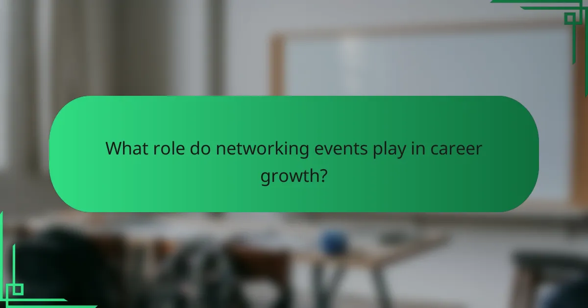 What role do networking events play in career growth?